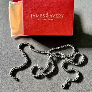 James Avery 24" Heavy Box Chain. Sterling silver, 3.5 mm thick.